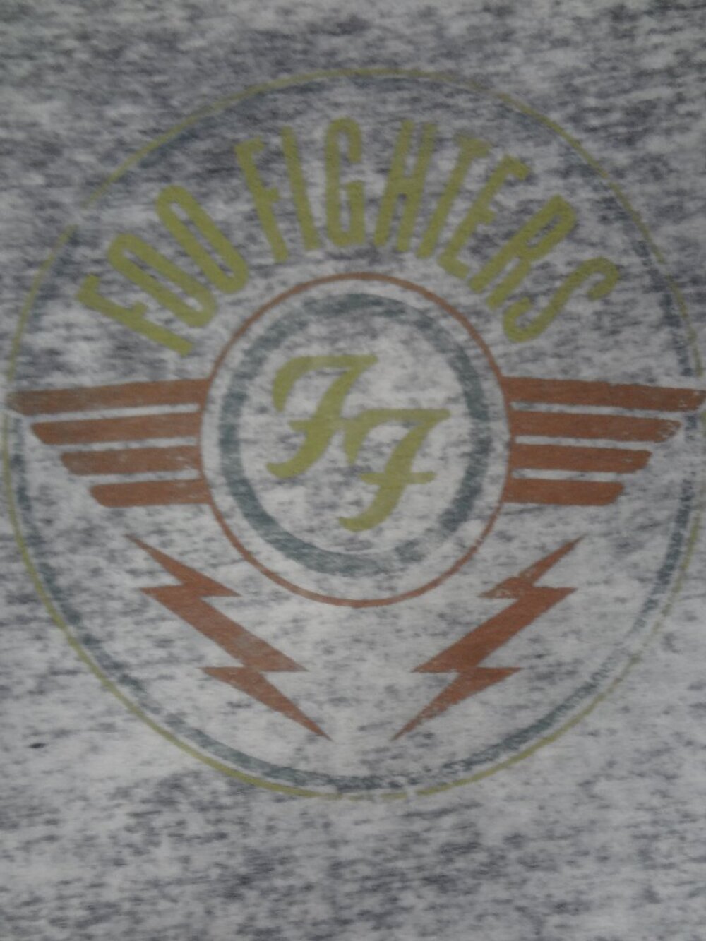 FOO FIGHTERS BURNOUT SEE-THRU TEE *SOME WEAR* GRAY LARGE T-SHIRT L856